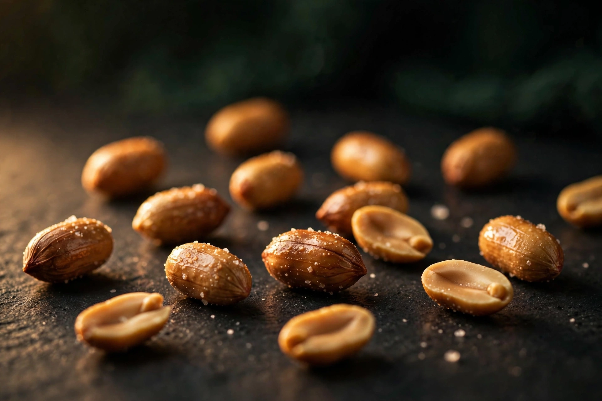 Close-up of premium shelled peanuts