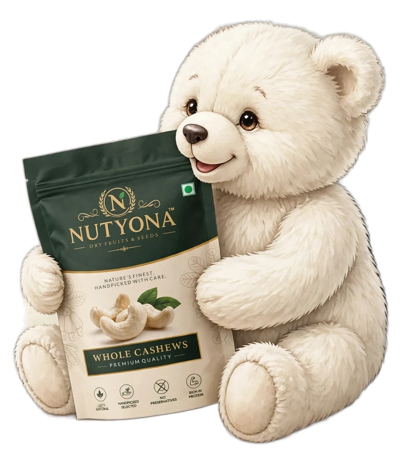 Nutyona white teddy bear mascot